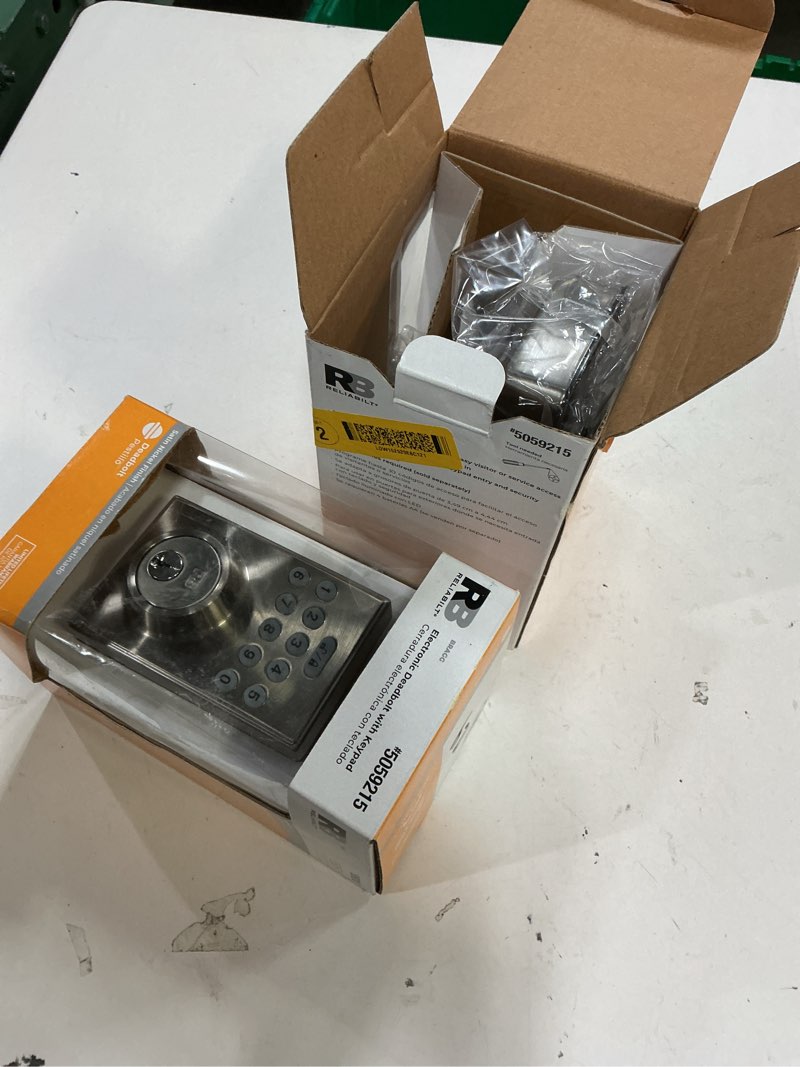 Condition photo showing As Is for set of 2:reliabilt bragg electronic deadbolt