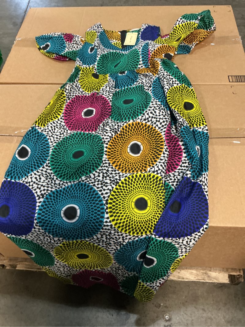 Condition photo showing New/Like New for (( size xl))comfortable attire v-neck dress women plus size midi african clothing for women dress