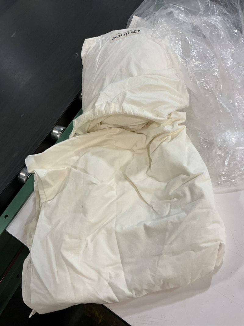 Condition photo showing As Is for european linen sheet set color ivory 