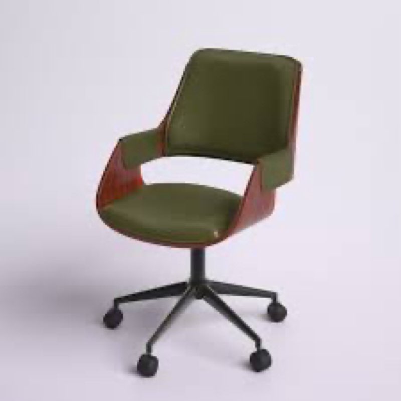 Lithonia Faux Leather Mid-Century Office Chair