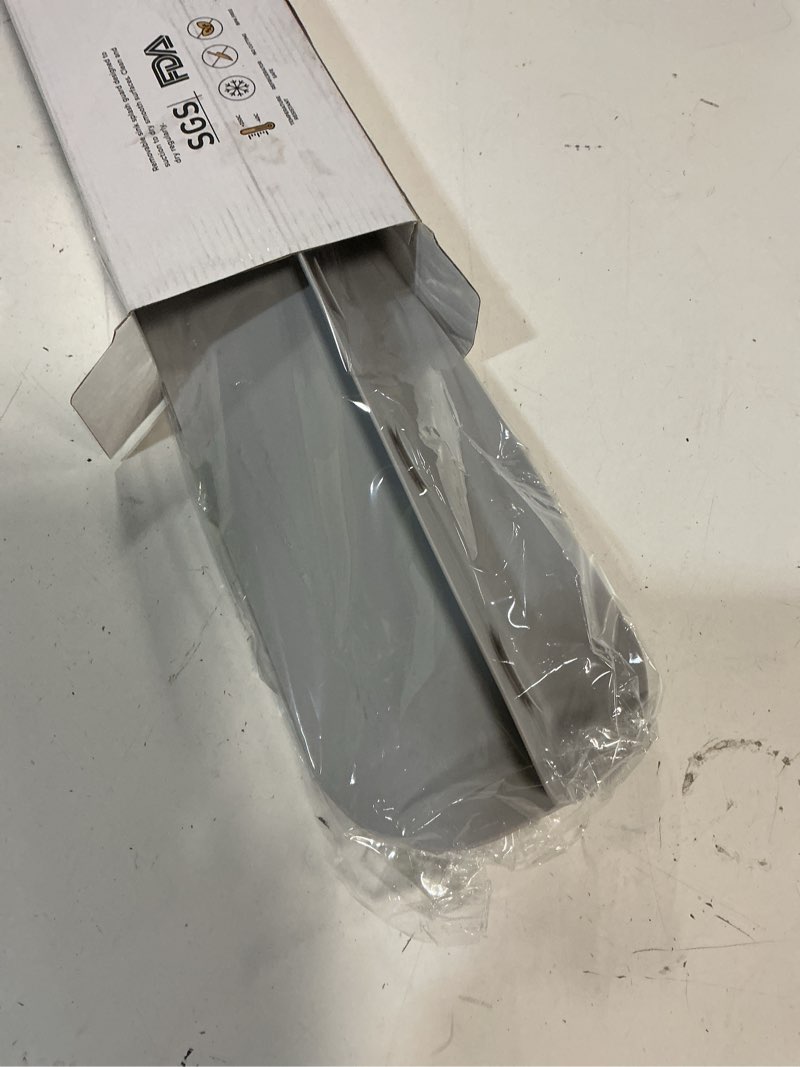 Condition photo showing New/Like New for silicone sink water splash guard and sink edge protector for kitchen and bathroom - non-slip bath/tub splash guard - 19.5" x 5.5" light gray