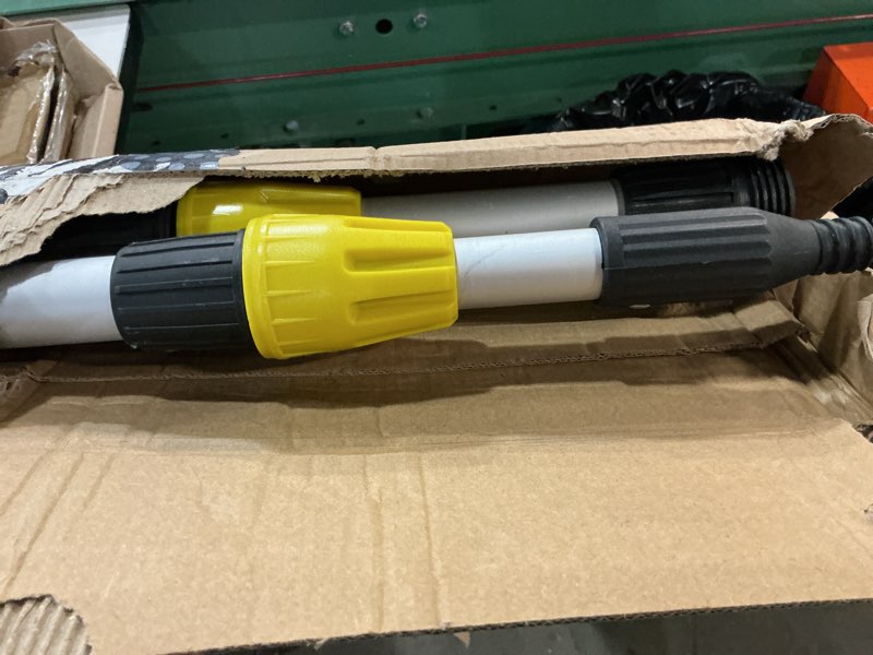 Condition photo showing Good Condition for 24ft reach gutter cleaner, gutter cleaning tools from the ground with 3/4" brass shut-off valve & bendable 360° rotating water wand, safe cleaning for 2-story homes