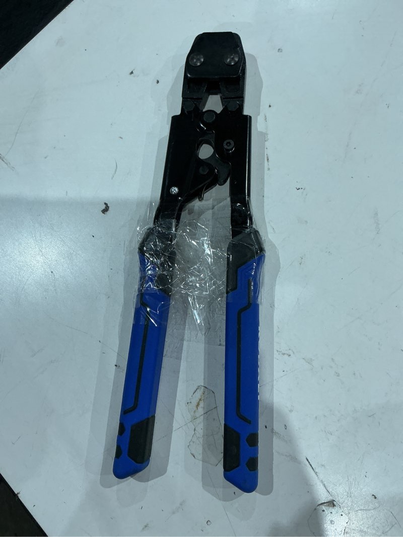 Condition photo showing As Is for (doesnt clip shut)kobalt 3/8 to 1-in pex crimper