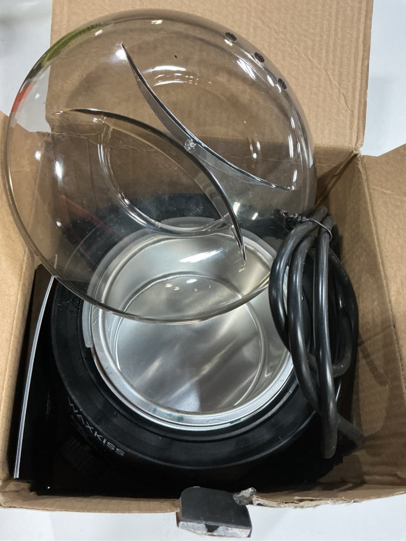 Condition photo showing As Is for waxkiss digital hair removal warmer with see-through lid and 14oz pot black-1
