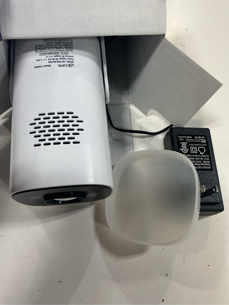 Condition photo showing As Is for beam+ 1280 x 720 led projector with 110 ansi lumens, bluetooth, white
