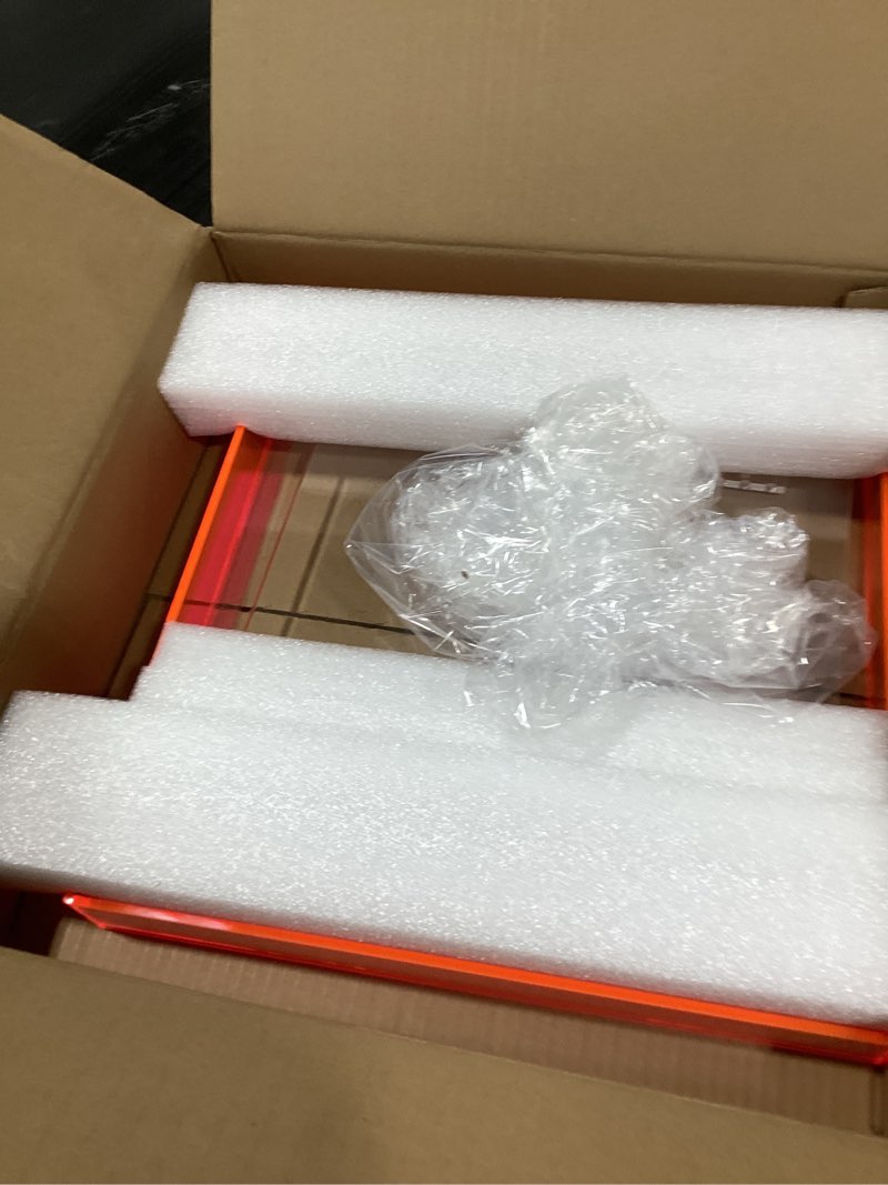 Condition photo showing New/Like New for Acrylic 12x12 Picture Frame Neon Floating 12 x 12 Photo Frame for Wall Mount and Tabletop Decorative in Gallery Home Office, Neon Pink 12X12 INCH Neon Pink