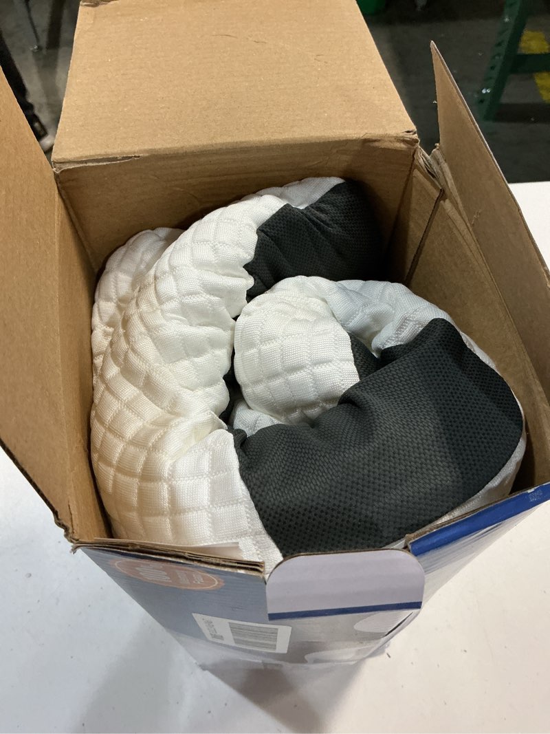 Condition photo showing Good Condition for cervical neck pillow for pain relief, ergonomic neck pillow for sleeping, contour orthopedic side sleeper pillow for back stomach sleepers bed pillow with pillowcase dark grey with white