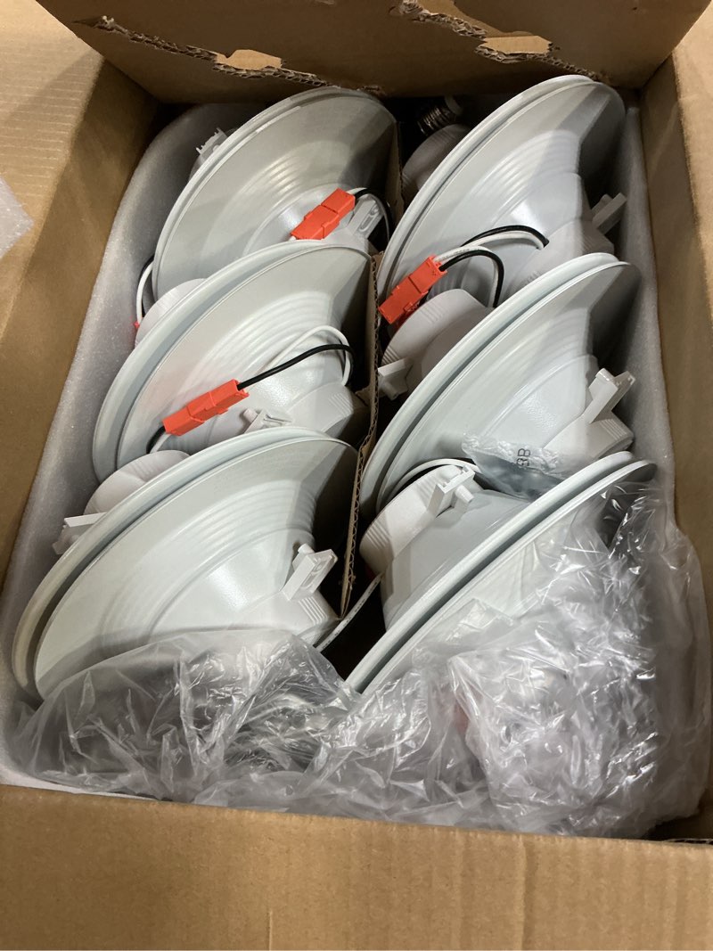 Condition photo showing New/Like New for 12 pack 5/6 inch 5cct led recessed lighting retrofit, 2700k/3000k/4000k/5000k/6500k selectable, dimmable can lights with baffle trim, 12w=150w, high brightness 1000lm, ic& wet rated, etl&fcc certified 2700k/3000k/4000k/5000k/6500k-5cct selectable 12pack