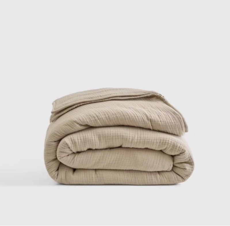 nwt quince organic airy gauze dream quilt only full king  dune cotton msrp