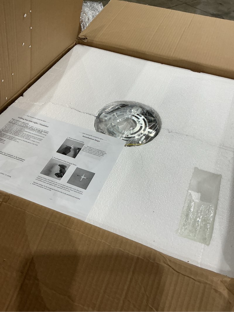 Condition photo showing Good Condition for fandelier flush mount ceiling fans with lights and remote control dimmable crystal ceiling fan led 3 color 6 speeds gold chandelier fan bedroom kitchen living room