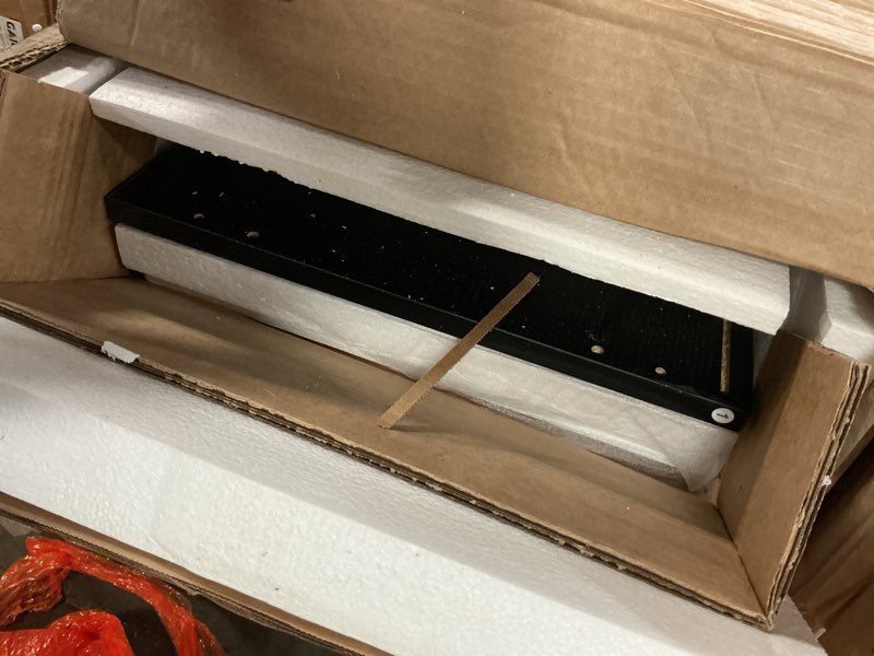 Condition photo showing As Is for 70\" Fireplace TV Stand with 36\" Electric Fireplace, LED Light Entertainment Center for TVs Up to 80\", High-Gloss Door, Modern TV Console for Living Room with Storage Cabinet, Black+Black 70 Inches Black-black INCOMPLETE box 1 of 2 only