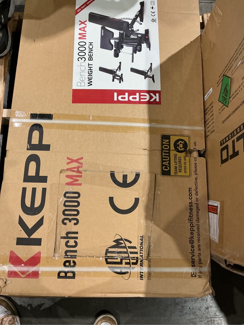 Condition photo showing New/Like New for keppifitness adjustable weight bench, bench3000 max heavy duty workout bench press with leg extension and preacher pad for home gym fitness, flat incline decline sit up bench