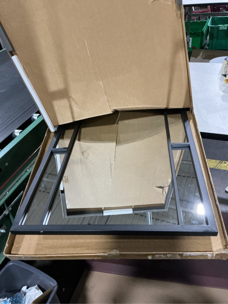 Condition photo showing Good Condition for prywot arched mirror full length, \" windowpane floor mirror, black