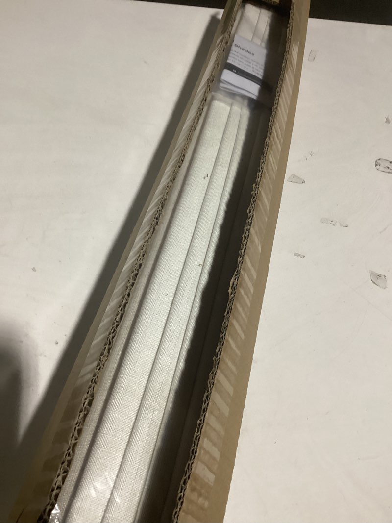 Condition photo showing Good Condition for LazBlinds No Tools No Drill Cordless Roman Shades for Windows, Blackout Thermal Insulated UV Blocking Window Blinds, Lightweight Fabric Blinds for Indoor Windows, 27" W x 60" H, Blackout - White White 27" W x 60" H