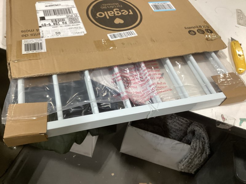 Condition photo showing Good Condition for Regalo 2-in-1 Extra Wide Stairway and Hallway Walk ThroughBaby Safety Gate, Hardware Mounting, White 24"x40.5"x28.5"(Pack of 1) White 24-40.5"W x 28.75"H