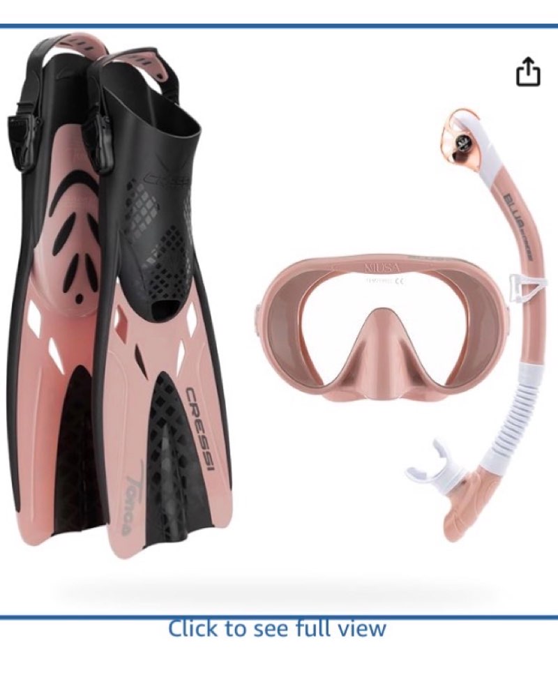 Cressi Explorer Snorkel Set - Lightweight and Easy to Use - Mask, Snorkel, and Tonga Fins- Designed in Italy by Cressi Small/Medium Aqua Green