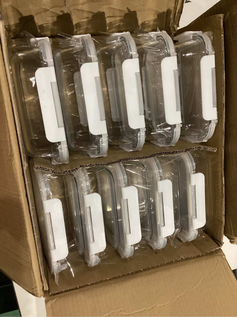 Condition photo showing Good Condition for M MCIRCO 10-Pack 22 Oz Glass Meal Prep Containers with Lids - Microwave, Oven, Freezer & Dishwasher Safe - White