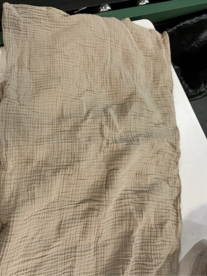 Condition photo showing As Is for quince organic cotton gauze sham set color dune size king 