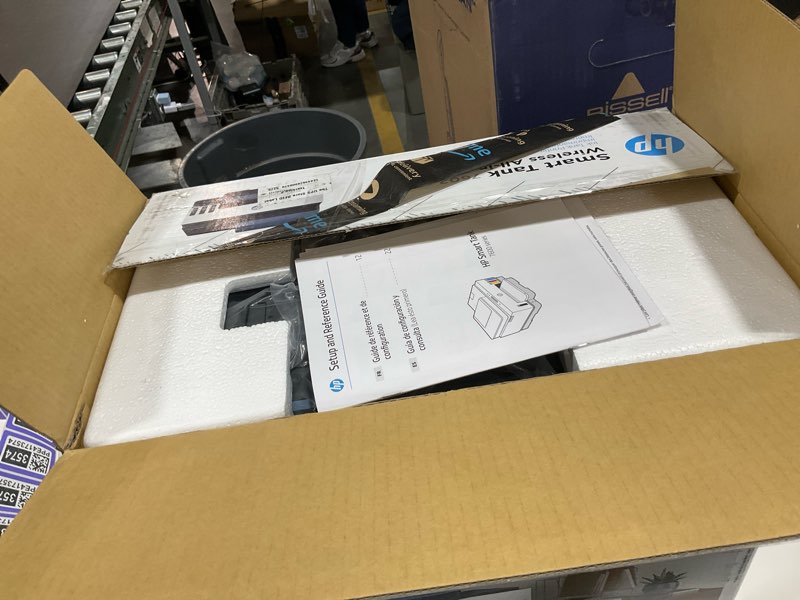 Condition photo showing As Is for hp smart tank 7602 wireless all-in-one ink tank printer with 2 years of ink included,print, scan, copy, fax, best-for-home, refillable ink tank (28b98a)