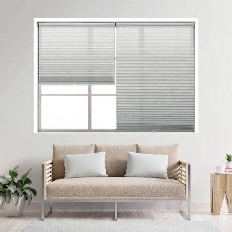 dez furnishings cordless 1\" signature light filtering pleated fabric shade, 57\" w x 42\" h, white