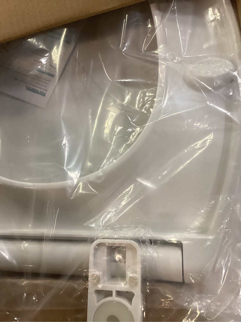 Condition photo showing Good Condition for wssrogy toilet seat elongated with slow close hinges, four bumpers never loosen and easily remove, two sets of parts, plastic, white elongated white - adult seat