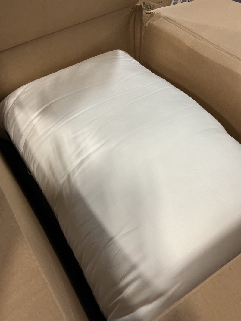 Condition photo showing As Is for accuratex pillows queen size set of 2, hybrid shredded memory foam pillow[adjustable loft], fluffy down alternative fill removable cotton cover, firm supportive pillow for side back sleepers white queen (pack of 2)