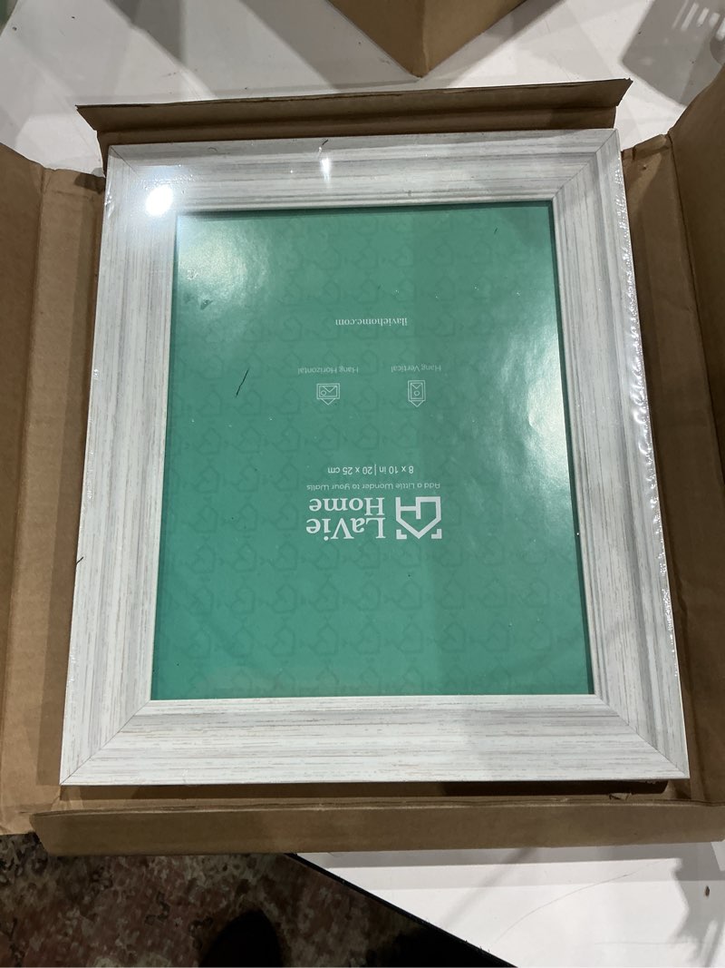 Condition photo showing Good Condition for lavie home 8x10 picture frames (1 pack, distressed white) rustic photo frame set with tempered glass for wall mount & table top display distressed white 8x10 1
