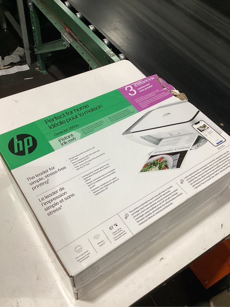 Condition photo showing Good Condition for hp deskjet 2855e wireless all-in-one color inkjet printer, scanner, copier, best-for-home, 3 month instant ink trial included. this printer is only 2.4 ghz capable. (588s5a)