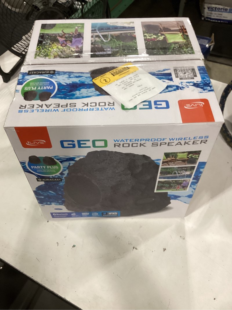 Condition photo showing Good Condition for single geo waterproof wireless rock speaker gray