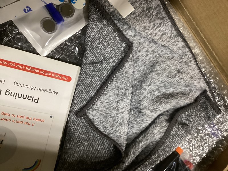 Condition photo showing Good Condition for Acrylic Magnetic Dry Erase Board for Fridge, 2-Pack Monthly & Weekly Calendar Planner Note Blackboard Set for Refrigerator/Wall/Glass/Kitchen, 7 Colors Markers (16"x12") Black Weekly & Monthly*2