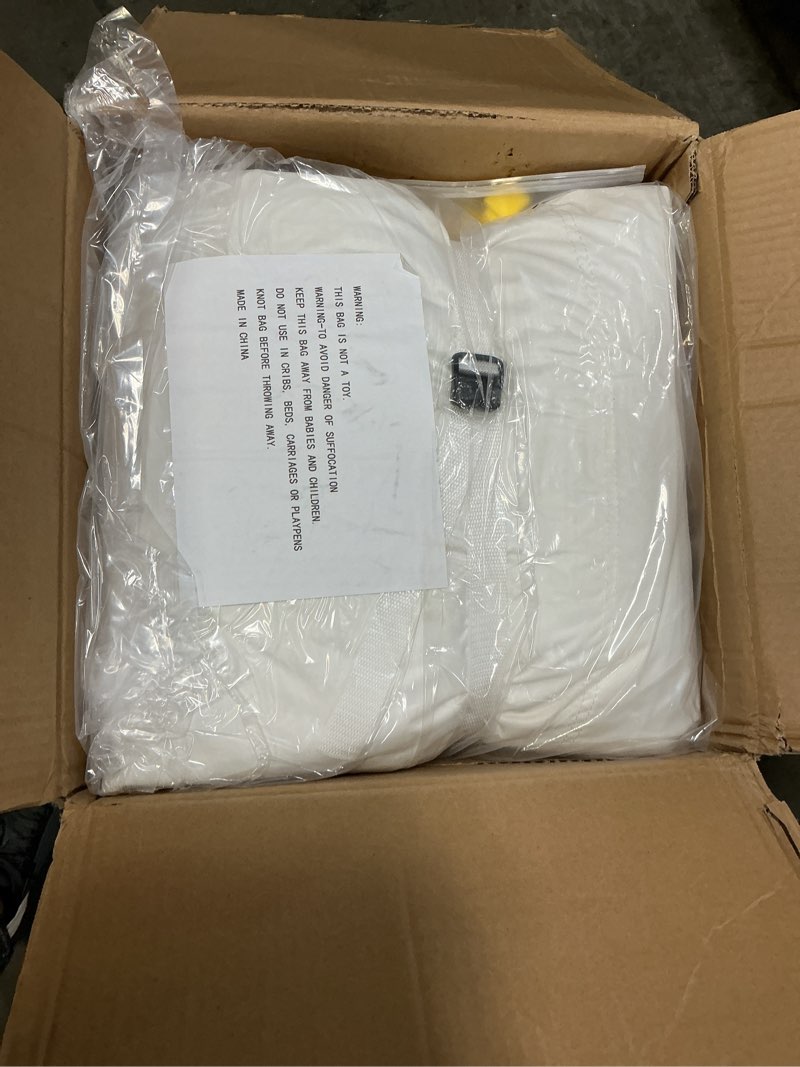 Condition photo showing New/Like New for White Bounce House, Inflatable Bounce Castle with Double Slide Ball Pit 370W Blower Bouncer for Toddler, Bounce House Bouncy Castle for Indoor Outdoor Backyard Wedding Kids Birthday Party