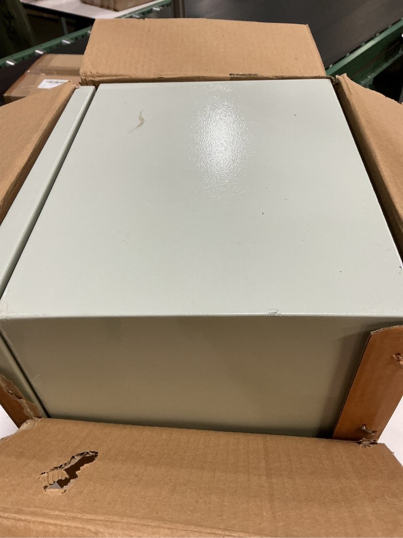 Condition photo showing item condition for Outdoor Electrical Box 20 x 12 x 10''D NEMA 4X Enclosure Steel Box, Waterproof & Dustproof Outdoor/Indoor Lockable Electrical Junction Box, with Mounting Plate