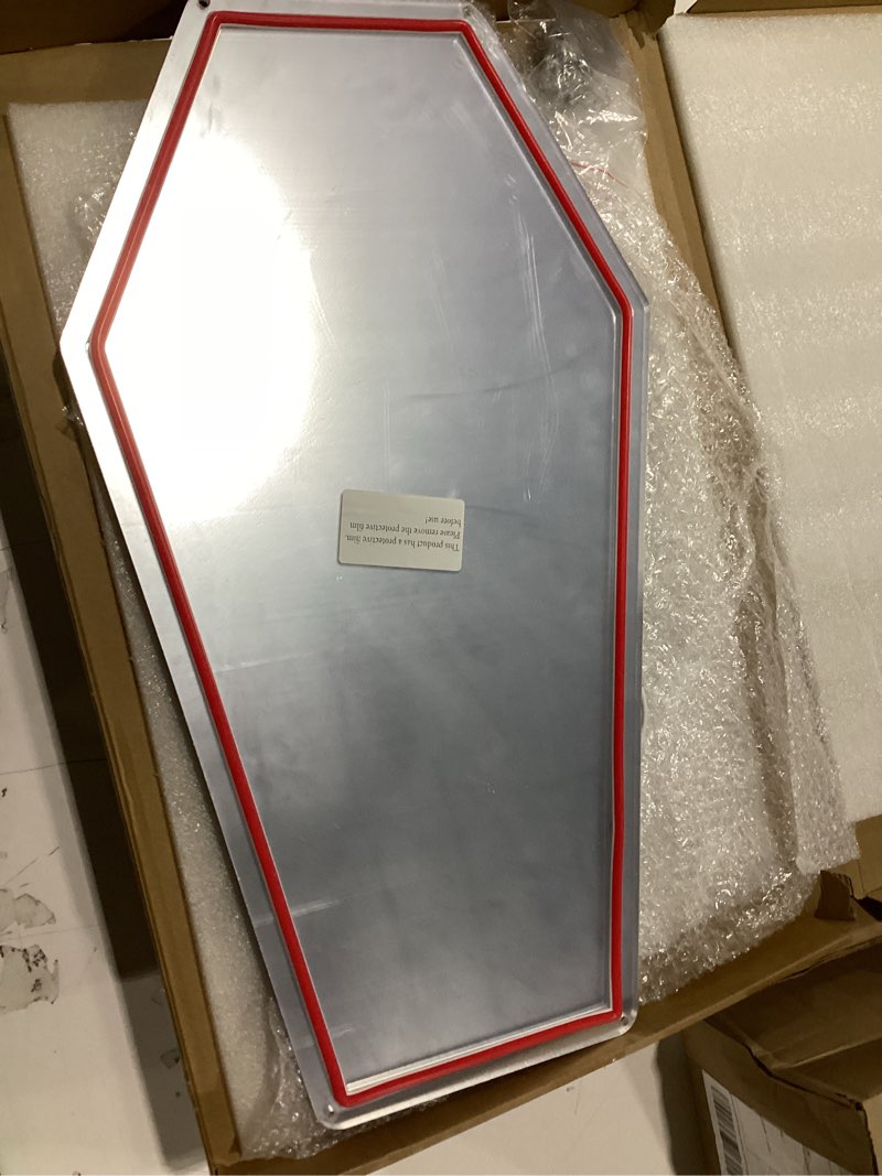 Condition photo showing Good Condition for Similar to stock photo!!! Not tested!!! Coffin Mirror Neon Sign, Coffin Neon Signs for Wall Decor, Goth Neon Sign Gift for Goth Lovers, Coffin Make-up Mirror Whimsical Goth Home Decor