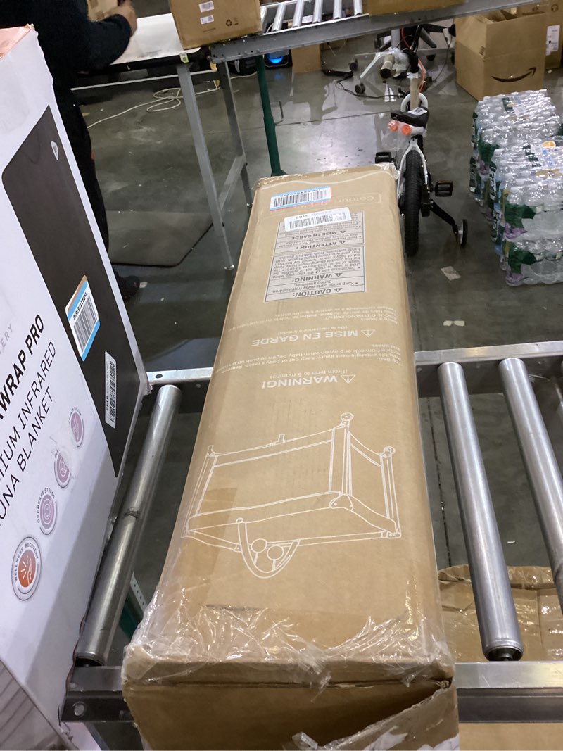 Condition photo showing As Is for Pamo Babe Portable Playard,Sturdy Play Yard with Padded Mat and Toy bar with Soft Toys Grey