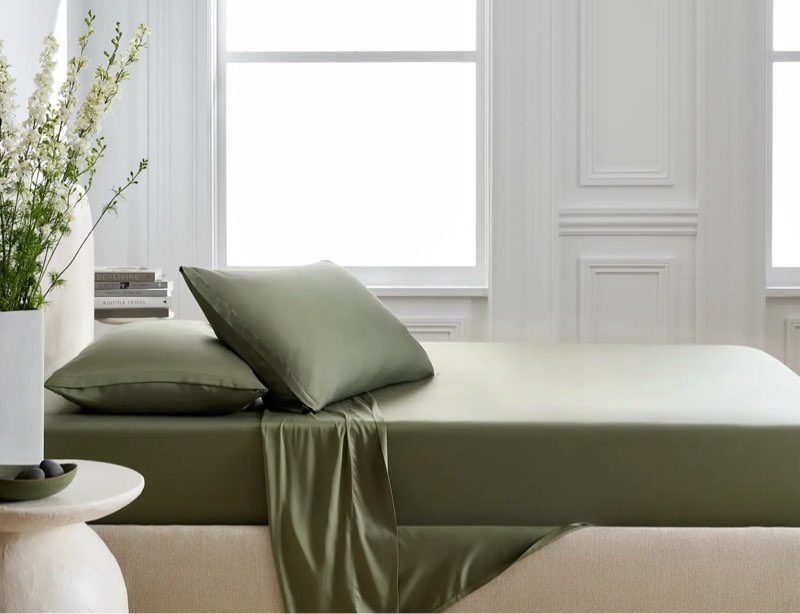 bamboo duvet cover set, full/queen, olive green