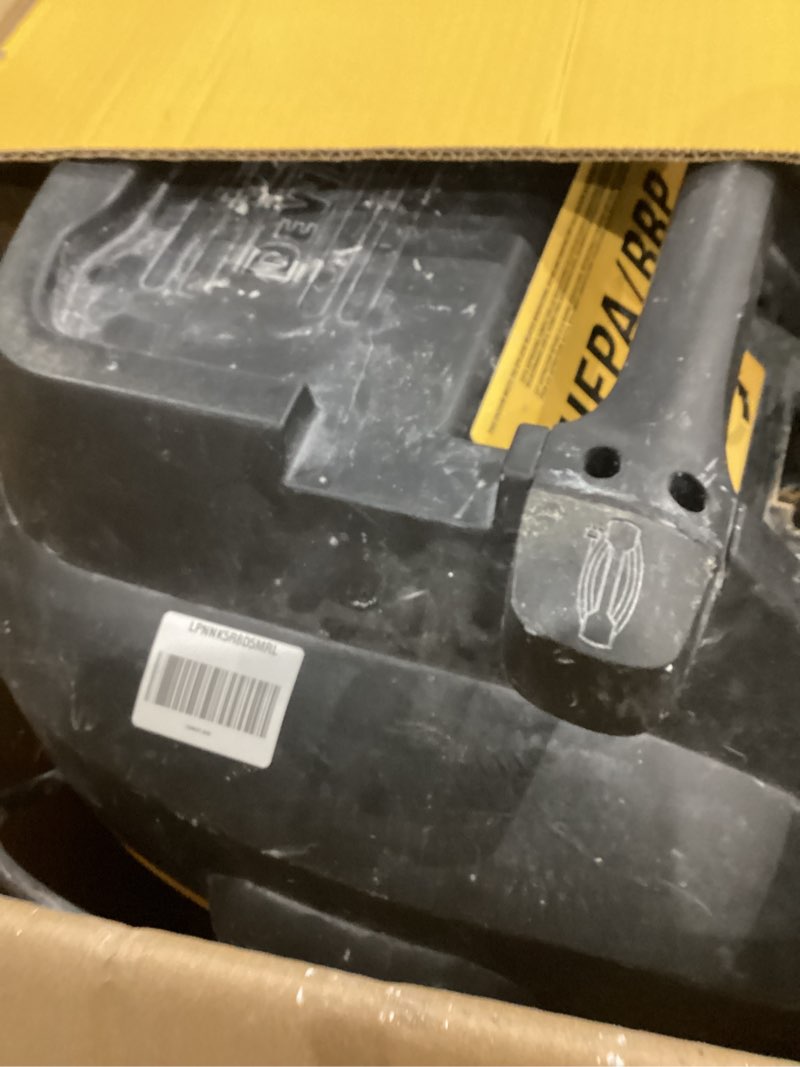 Condition photo showing As Is for dewalt dwv010 hepa dust extractor with automatic filter cleaning, 8-gallon