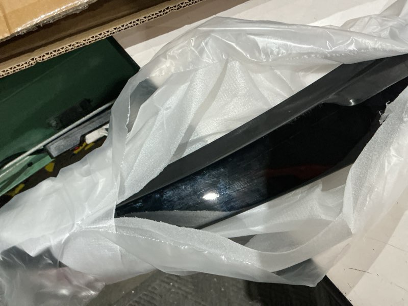 Condition photo showing As Is for rear spoiler compatible with 2019-2025 bmw g20 3 series & g80 m3, m4-style duckbill fits for 19-25 330i 330e 340i m3 m340i sedan, trunk exterior high kick tail deck lid wing lip (glossy black)