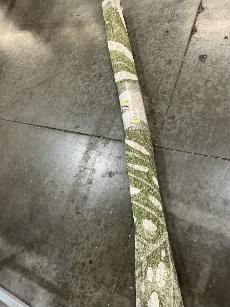 Condition photo showing As Is for 7'x10' rectangular tonal palm woven outdoor area rugs heathered green - threshold™