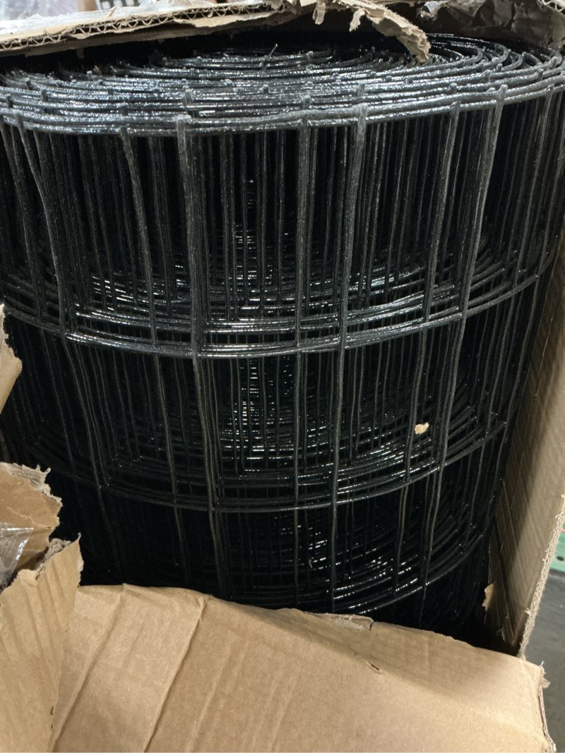 Condition photo showing Good Condition for Chicken Wire Fencing 2inch x 3inch 48inch x 100ft 16GA Black PVC Coated Welded Wire Fence Garden Border Fencing Roll Metal Wire Mesh for Yard Vegetable Protection Goat & Poultry Netting 2''x3'' 16GA 48''x100'