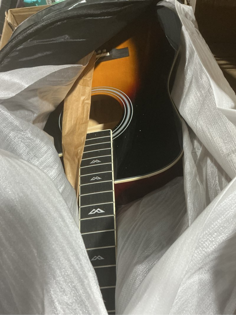 Condition photo showing Good Condition for winzz acoustic-electric guitar 4/4 full size for adults beginners and teens,6 steel-string acustica guitarra starter kit, 4-band equaliser, 41" dreadnought cutaway, glossy sunburst, right hand right sunburst