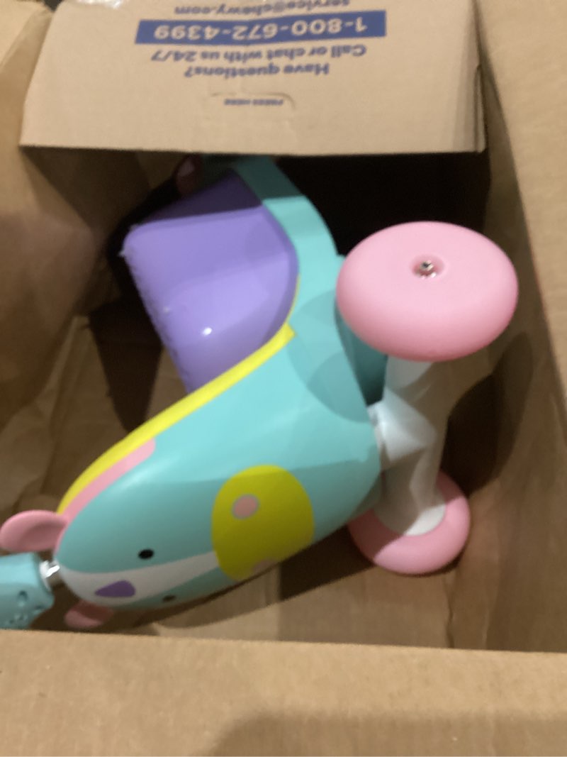Condition photo showing Good Condition for skip hop kids 3-in-1 baby activity push walker & ride on scooter toy, unicorn | 3-in-1, baby activity, to