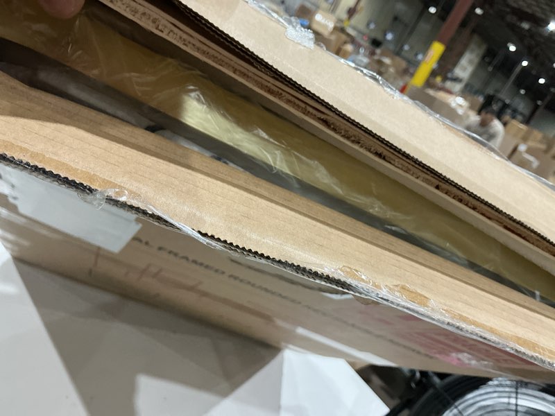 Condition photo showing As Is for elegant lighting formiae 20" w x 30" h contemporary rectangular framed bathroom wall mirror