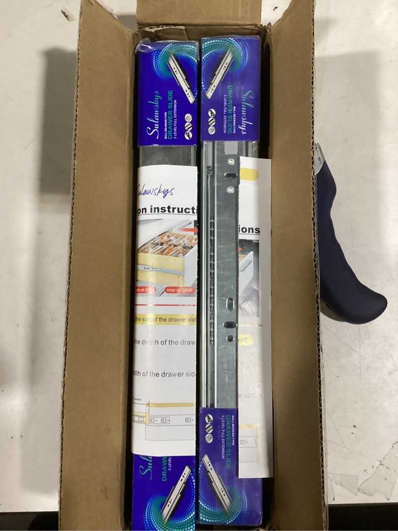 Condition photo showing New/Like New for 14 inch Drawer Slides 4 Pairs (8pcs) Soft Self Close Full Extension Ball Bearing Drawer Rails Side Mount Metal Dresser Runners for File Cabinet Trash Can Kitchen Wardrobe Glides 14" 100 LB Capacity 14inch-350mm