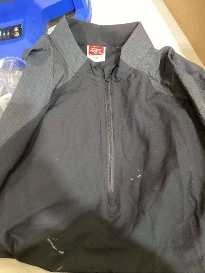 Condition photo showing As Is for rawlings men's rawlings | men's colorsync short sleeve jacket | baseball cage & athletic jacket | adult sizes | multiple colors