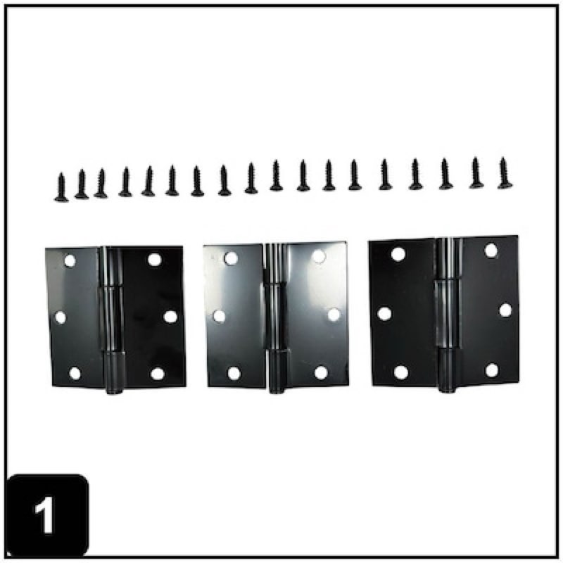RELIABILT No-Squeak 3-1/2-in H Square Matte Black Mortise Interior/Exterior Door Hinge 3 -Pack