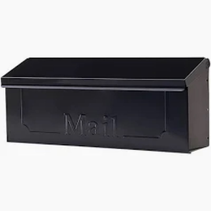 architectural mailboxes townhouse classic galvanized steel wall mount black mailbox