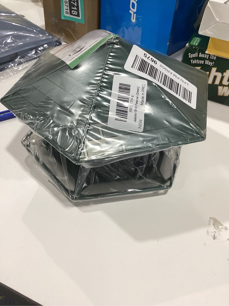 Condition photo showing New/Like New for Jealoeur Bird Feeders for Outdoors Hanging Bird Feeder Wild Birds Seed, Black 1 Black