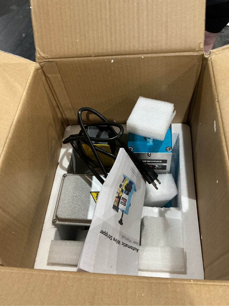 Condition photo showing As Is for creworks 180w electric wire stripper machine, 0.06"-1" automatic wire stripping machine, wire stripping tool for 1.5-25 mm scrap wire, 5 channel copper wire stripper tool for leftover cable recycling