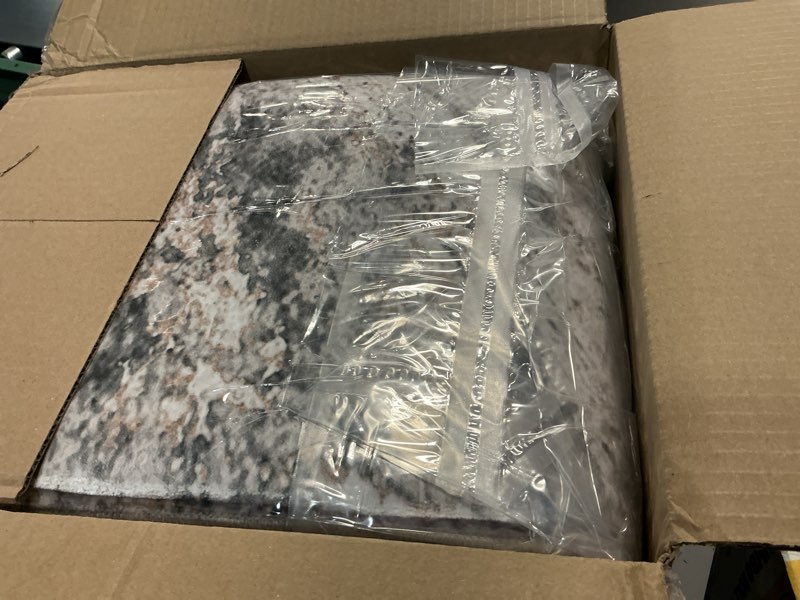 Condition photo showing New/Like New for area rugs for living room: 9x12 abstract washable rug modern neutral large soft stain resistant non-slip for bedroom dining room indoor home office carpet - taupe taupe 9' x 12' (rectangular)