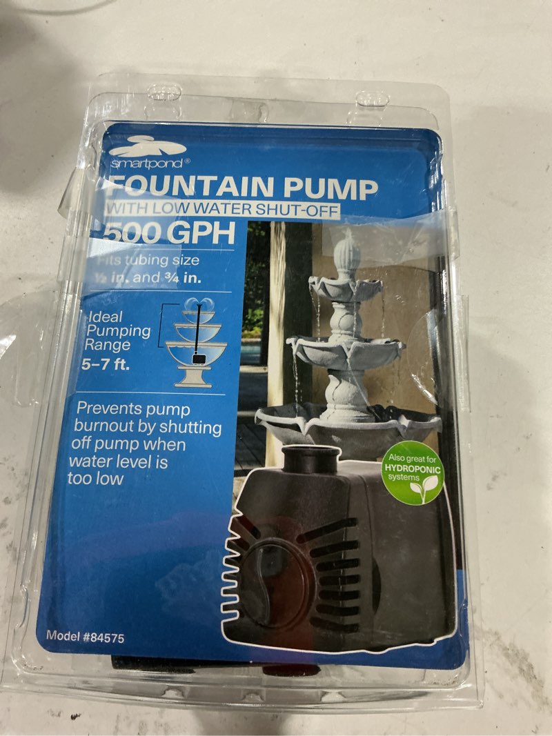 Condition photo showing As Is for smartpond 500-gph submersible fountain pump